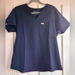 Figs Deep Blue V-Neck Scrub Top